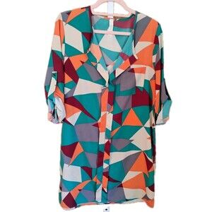 Candy Rose‎ Women's Boho Knee Length Multicolored Dress, Size L